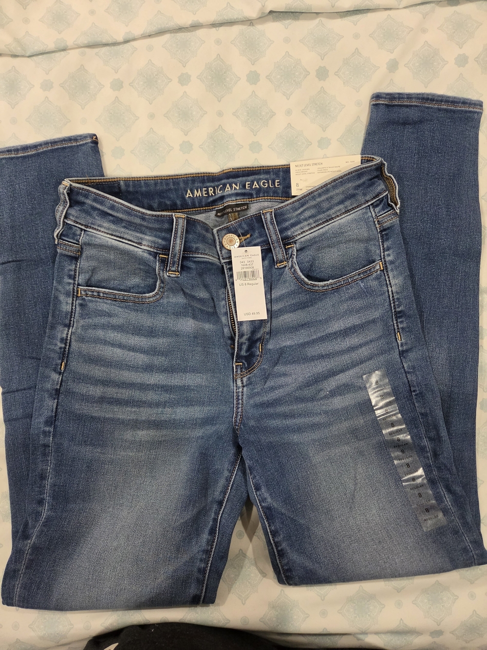 American Eagle Outfitters Blue High Rise Jegging with Faded Wash